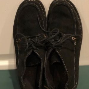 Clarks Black suede lace up  shooties